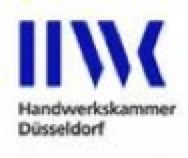 Blaues Logo mit den Buchstaben "HWK" und dem Text "Handwerkskammer D&uuml;sseldorf" darunter.